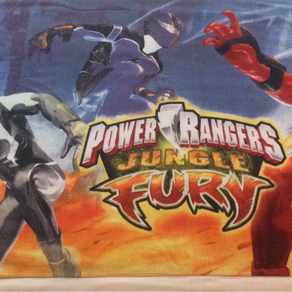 Beach Towel Power Rangers Disney Store Jungle Fury Vintage 57”x 30” - Picture 1 of 4